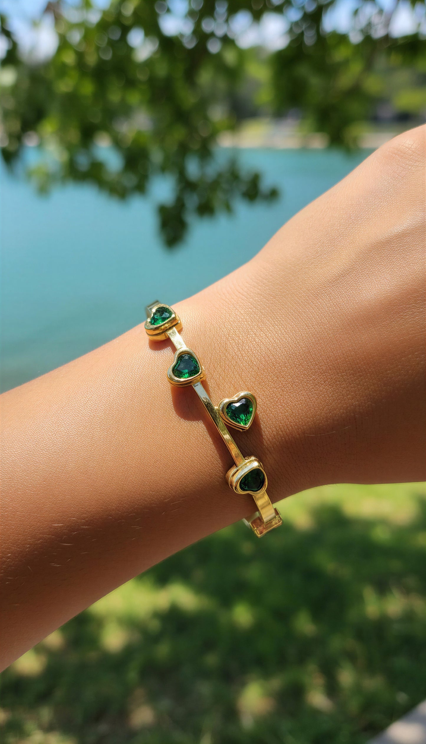 Heart Esmerald Bracelet